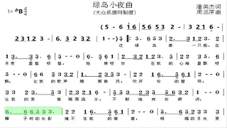 绿岛小夜曲/綠島小夜曲 降B调伴奏 (加小节指示，供参考）Green Island Serenade - instrumental in B flat with measure marks