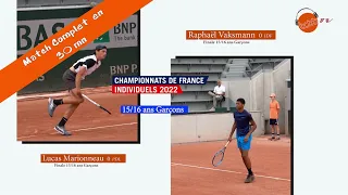 Finale Championnat de France :  15-16 ans Simple Garçons