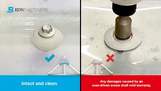 BDN Fasteners® Polycarbonate Roof Fasteners - EPDM BAZ Washer Installation Guide