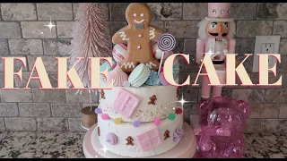 DIY HOW TO MAKE A FAKE CAKE TO DISPLAY FOR CHRISTMAS!