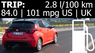 Toyota Yaris Hybrid 2020 2021: fuel consumption (economy), real-life test :: [1001cars]