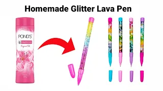 How to make Lava Glitter Pen/Homemade Glitter Pen/DIY Glitter Pen/Glitter Pen making at home/liquid