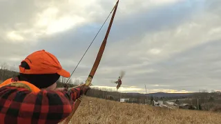 Pheasant Hunting with PRIMITIVE BOW (Handmade)