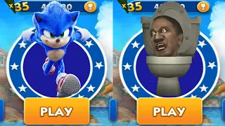 Sonic Dash vs Skibidi Toilet Meme - Movie Sonic vs All Bosses Zazz Eggman All 70 Characters Unlocked