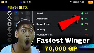 99 Speed! 99 Acceleration! Fastest WINGER with Best Skills ONLY (70,000 GP) - eFootball 2024 Mobile