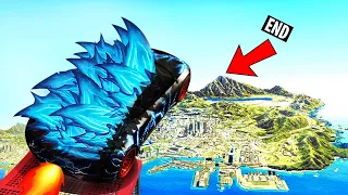 GTA X GODZILLA: JUMPING GODZILLA CAR ACROSS GTA 5!