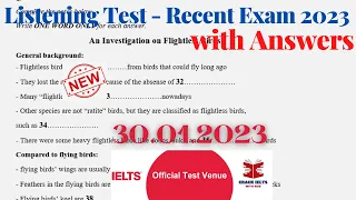 IELTS Listening Actual Test 2023 with Answers | 30.01.2023