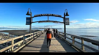 [4K] WALKING TOUR- WHITE ROCK PIER AND BOARDWALK - White Rock BC, Canada