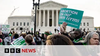 US Supreme Court hears arguments in abortion pill case | BBC News