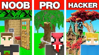 NOOB VS PRO VS HACKER DEVASA AĞAÇ EV YAPI KAPIŞMASI - Minecraft