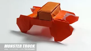 COOL PAPER TRUCK - How to make a modular origami truck | MonsterTruck