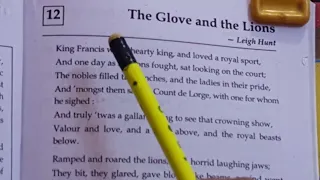 'The Glove and the Lions' by Leigh Hunt fully explained line by line with literary devices and mcqs