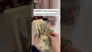 ASMR cash counting weekly paycheck | weekly budget #shorts #asmr #daveramsey #cashstuffing