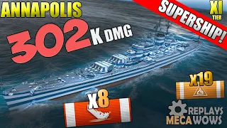 Annapolis 8 Kills & 302k Damage | World of Warships Gameplay 4k