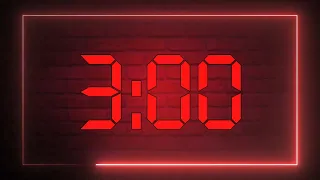 Countdown 3:00 Relógio Regressivo - Dígito Vermelho