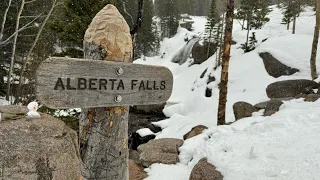 HikingTime - Alberta Falls - Rocky Mountain National Park #nature #outdoors #hiking #waterfall #snow