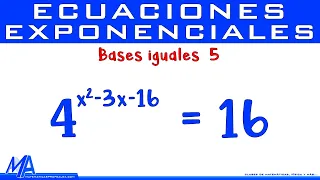 Ecuaciones Exponenciales con bases iguales | Ejemplo 5
