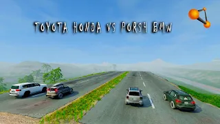 BNG | TOYOTA HONDA VS PORSH BMW #75 #beamngdrive #racing #crush