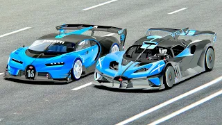 Bugatti Bolide vs Bugatti Vision GT - Drag Race 20 KM