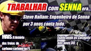 Steve Hallan fala sobre Senna. A história dos freios de carbono-carbono. Os cockpits da F1.