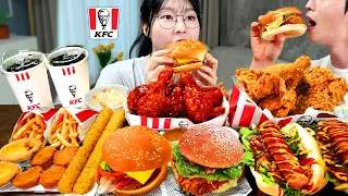 ASMR MUKBANG| KFC ZINGER Tower Burger set, BLT Burger. Seasoned Chicken, Hot dog, Nugget.