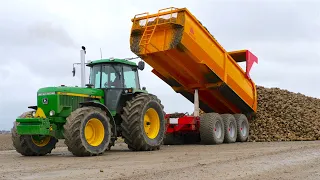 John Deere 4755 w/ Open Pipe & Vervaet Hydro Trike | Carting Sugar Beet @ Goense Farms | Pure Sound!