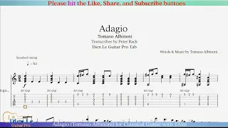 Adagio (Tomaso Albinoni) for Classical Guitar with TABs