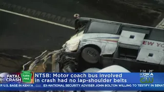 NTSB: Tour Bus Involved In Deadly Turnpike Crash Had No Lap-Shoulder Seat Belts