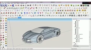 How to make lamborghini aventador on SketchUp using blueprint [Full]