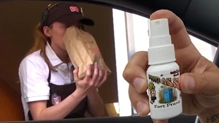 FART SPRAY Drive Thru Prank, disgusting, Public prank poop prank