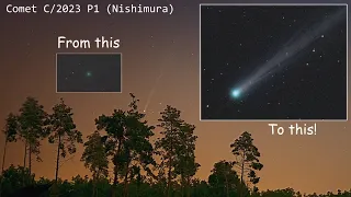Ewolucja komety C/2023 P1 (Nishimura) - moje zdjęcia wykonane między 19 sierpnia a 10 września 2023