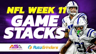 NFL DFS TOP GPP GAME STACKS DRAFTKINGS WEEK 11: ADVANCED SPORTS ANALYTICS - ROTOGRINDERS