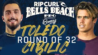 Filipe Toledo vs Morgan Cibilic | Rip Curl Pro Bells Beach - Round of 32 Heat Replay
