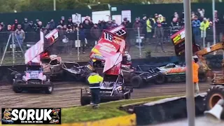 BriSCA F1 Stock Cars - WCQR Meeting Highlights (Northampton Shaleway - 28/04/24)