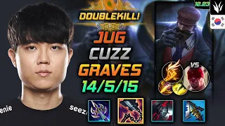 커즈 정글 그레이브즈 템트리 룬 선혈 기발 - Cuzz Graves Jungle vs Lee Sin - 롤 KR 12.23