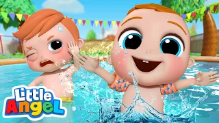 Play Safe At The Pool | Swimming Song | Little Angel Kids Songs & Nursery Rhymes