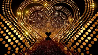 Heart of Gold Heart Tunnel | Romantic | Gold Glitter Visual Loop