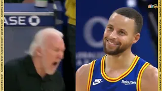 Steph Curry Hitting the Half Court Buzzer Made Greg Popovich MAD then Walked Out Right Away 😤