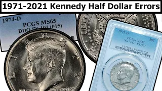 1971-2021 Kennedy Half Dollar Errors & Varieties Complete Guide - Values & Clear Explanation