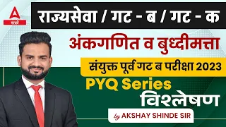 अंकगणित व बुध्दीमत्ता | संयुक्त गट ब पूर्व परीक्षा 2023 | पेपर विश्लेषण | By Akshay Shinde Sir