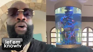 Rick Ross All Iced Out Showing Off His Million Dollar Fish Tank As It Has Finally Been Completed👀