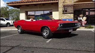 1970 Dodge Challenger R/T Convertible in Red & 426 Hemi Engine Sound My Car Story with Lou Costabile