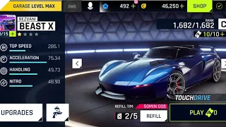 Asphalt 9 event: Ferrari J50 Unleashed - Under 1:17 with class C Rezvani Beast X Touch Drive