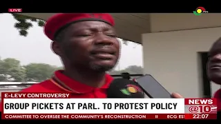 E-Levy Controversy: Bernard Mornah-led pressure group pickets at parliament to protest policy