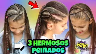 🔴 Peinados Fáciles y de moda / 3 OPCIONES DE TRENZAS pegadas cruzadas /WILVITA 2022❤