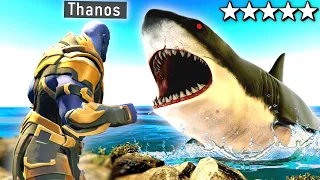 Playing As THANOS To DESTROY The SCARY MEGALODON (He Invades The City!) - GTA 5 Mods Funny Gameplay