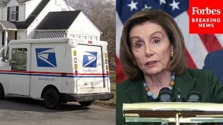 Nancy Pelosi Holds Press Conference On Recently Passed Postal Service Reform Bill