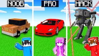 Minecraft Coche NOOB vs PRO vs HACKER: El Coche Más Rápido de Minecraft