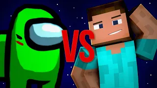 AMONG US VS MINECRAFT ◑ Амонг Ас ПРОТИВ Майнкрафт Песня Клип [СУПЕР РЭП БИТВА]