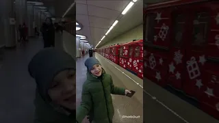 Праздничные новогодние поезда московского метро 🎇